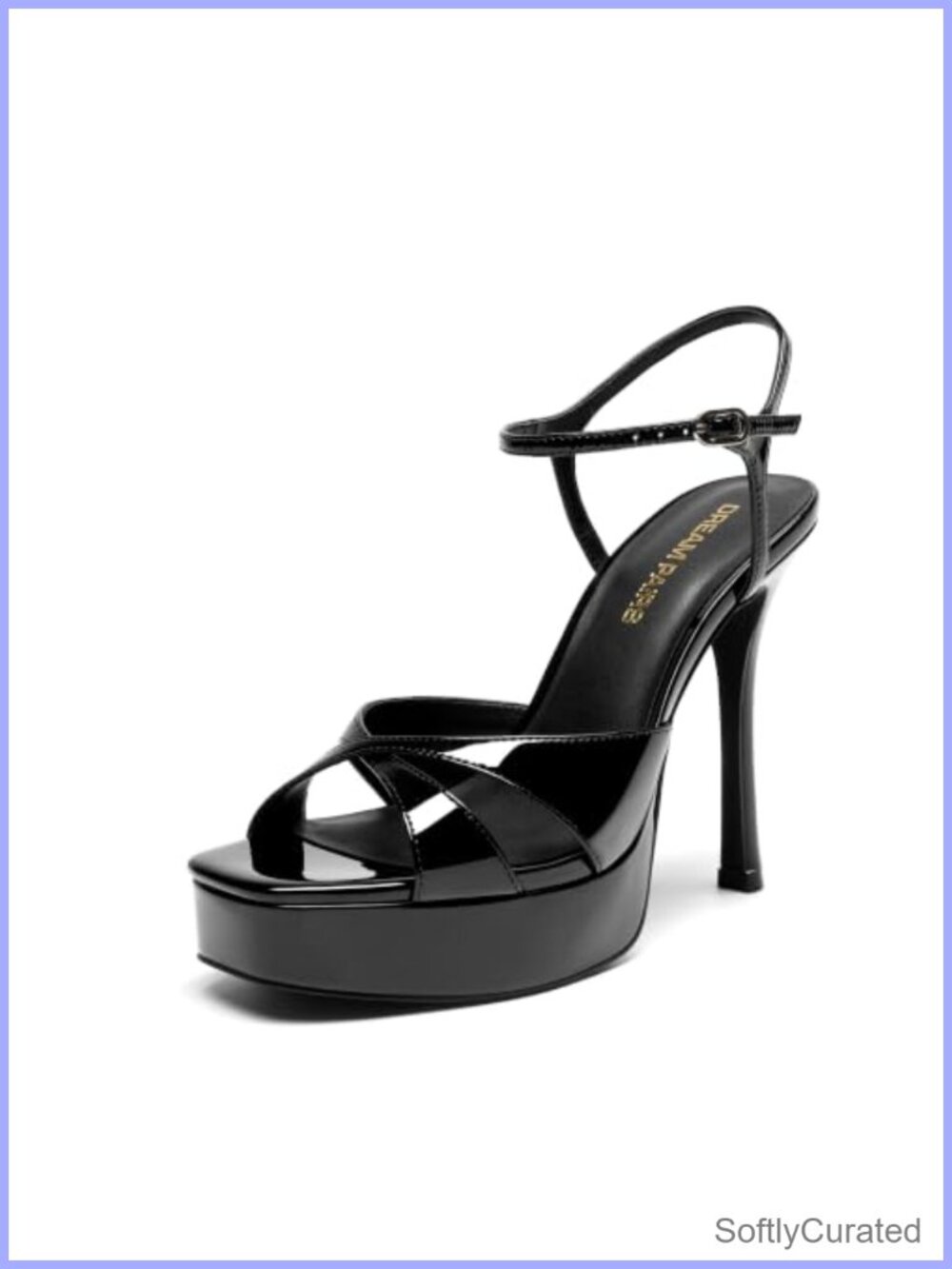 Women's Platform Stiletto High Heel Sandals Square Toe Ankle Strap
